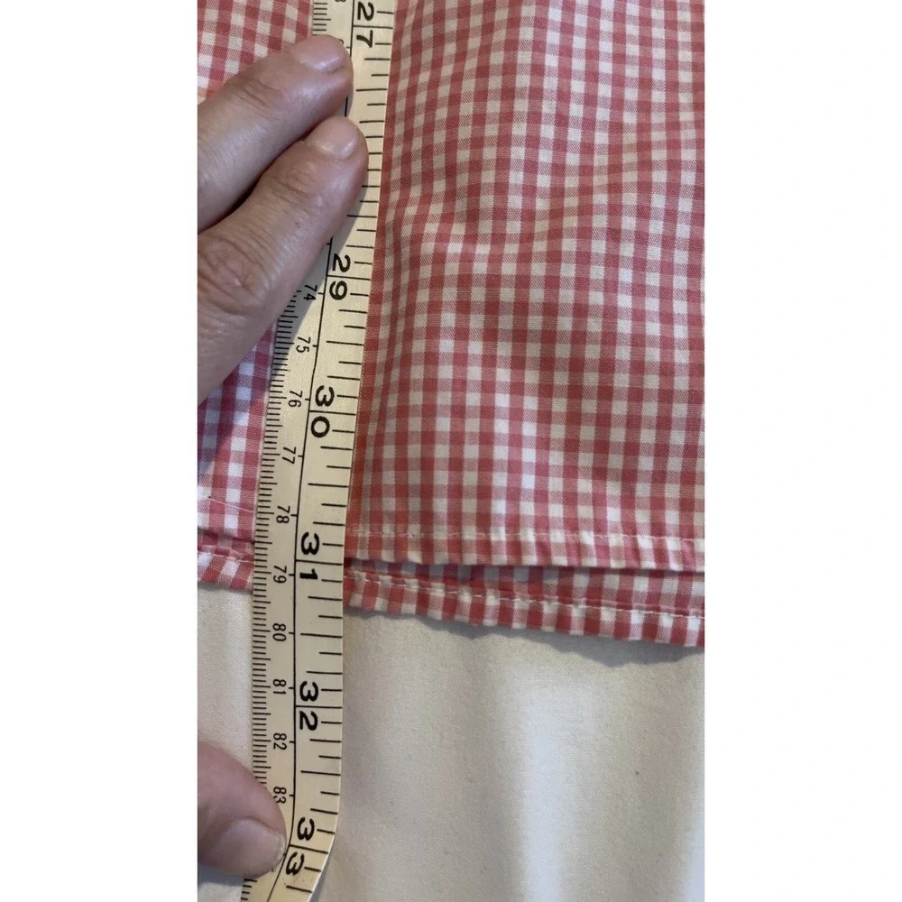 Banana Republic Classic Red Gingham‎ Long Sleeve Button Shirt Slim L Preppy